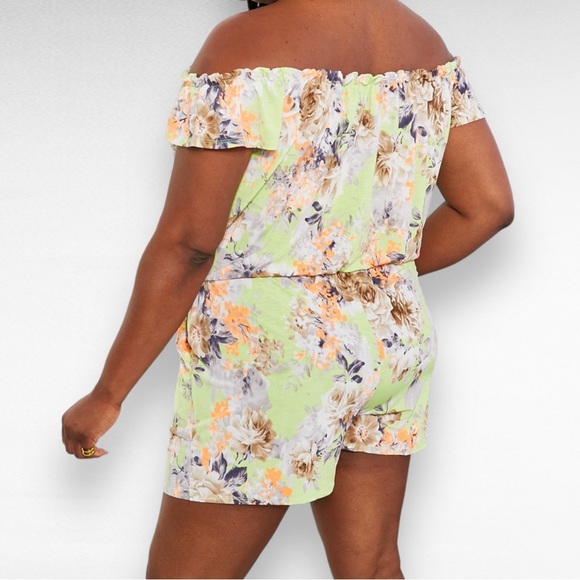 SEW IN LOVE Pure Delight Floral Off The Shoulder Romper - Picture 5 of 6